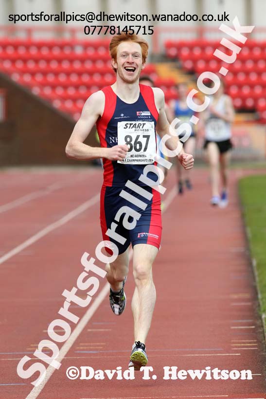 Senior mens 1500 metres, North Eastern Track and Field Champs, Gateshead Stadium. Photo: David T. Hewitson/Sports for All Pics